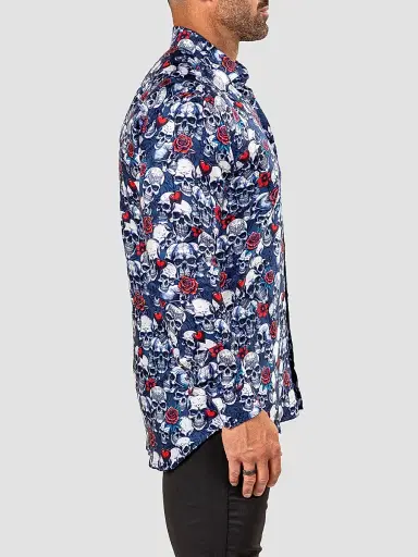 Maceoo Men's Fibonacci Marthyr Skull Rose Shirt | Thumbnail 5 Maceoo Men's Fibonacci Marthyr Skull Rose Shirt | Thumbnail 5