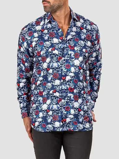 Maceoo Men's Fibonacci Marthyr Skull Rose Shirt | Thumbnail 6 Maceoo Men's Fibonacci Marthyr Skull Rose Shirt | Thumbnail 6