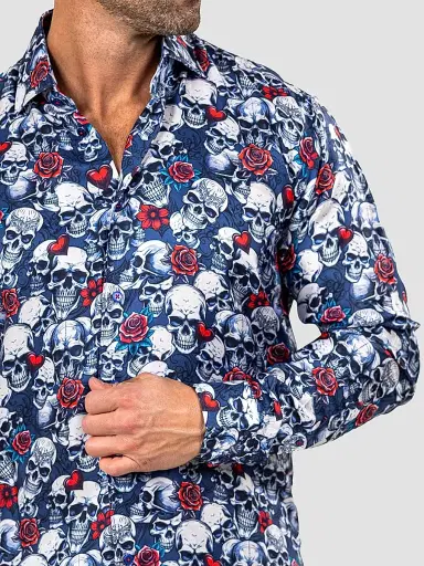Maceoo Men's Fibonacci Marthyr Skull Rose Shirt | Thumbnail 8 Maceoo Men's Fibonacci Marthyr Skull Rose Shirt | Thumbnail 8