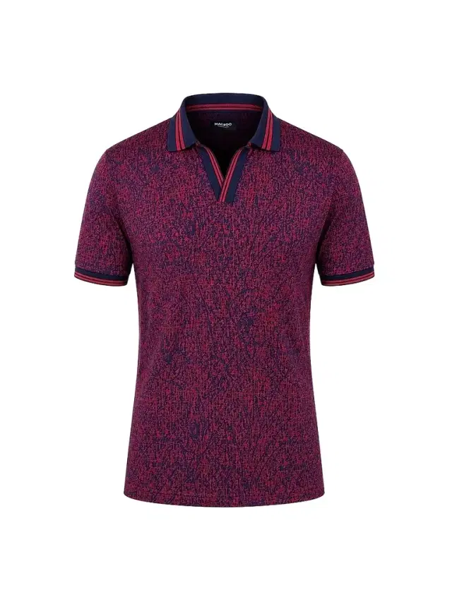 Maceoo Men's Knit Polo Shirt - Red