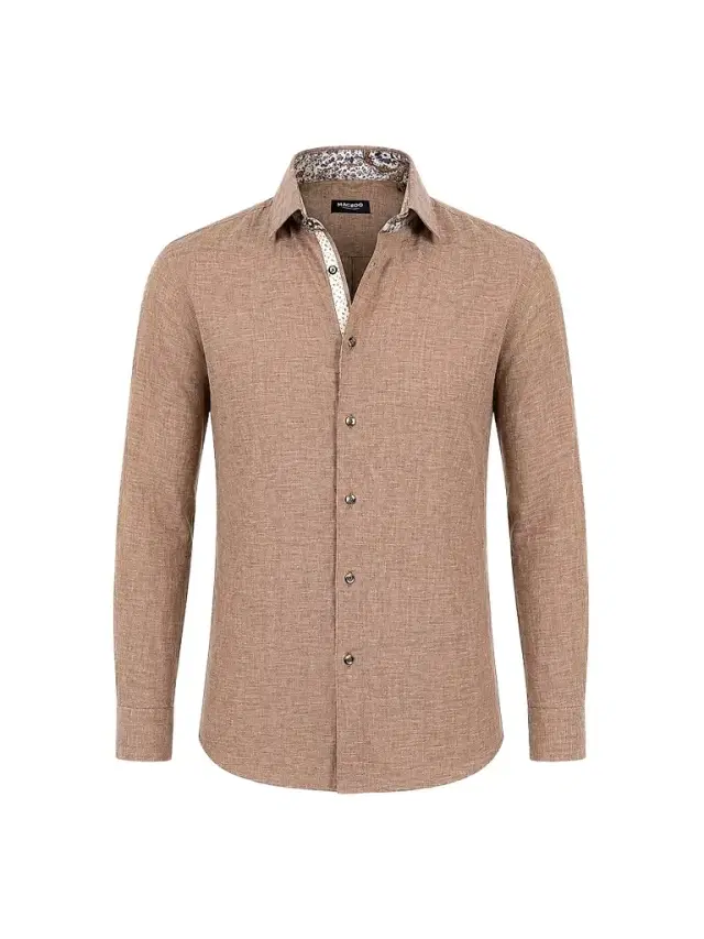 Maceoo Men's Fibonacci Woven Shirt - Brown