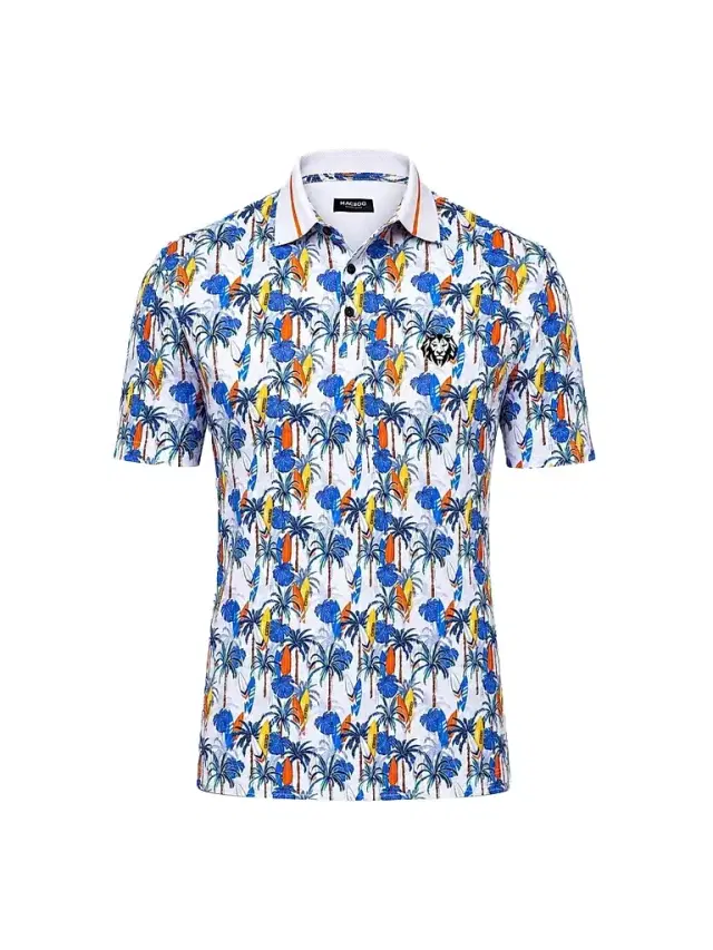 Maceoo Men's Golf Polo Shirt - White Multi