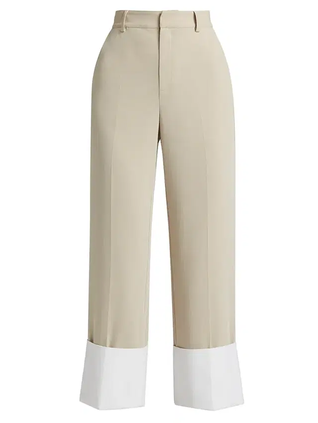 Cinq à Sept Women's Maesa Turn-Up Pants - Khaki White