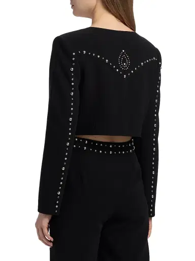 Cinq à Sept Women's Olga Studded Crop Jacket - Black | Thumbnail 5 Cinq à Sept Women's Olga Studded Crop Jacket - Black | Thumbnail 5
