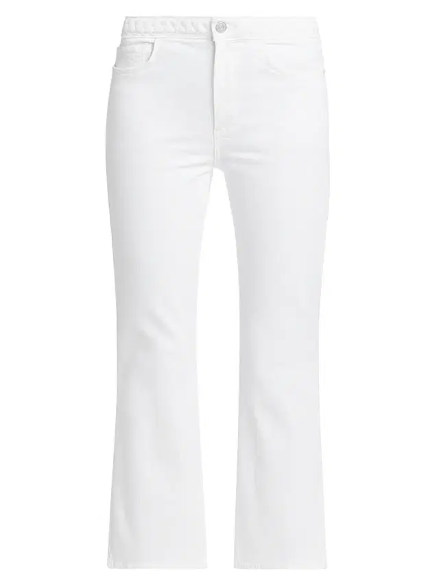 FRAME Women's Braided Crop Mini Boot-Cut Jeans - White