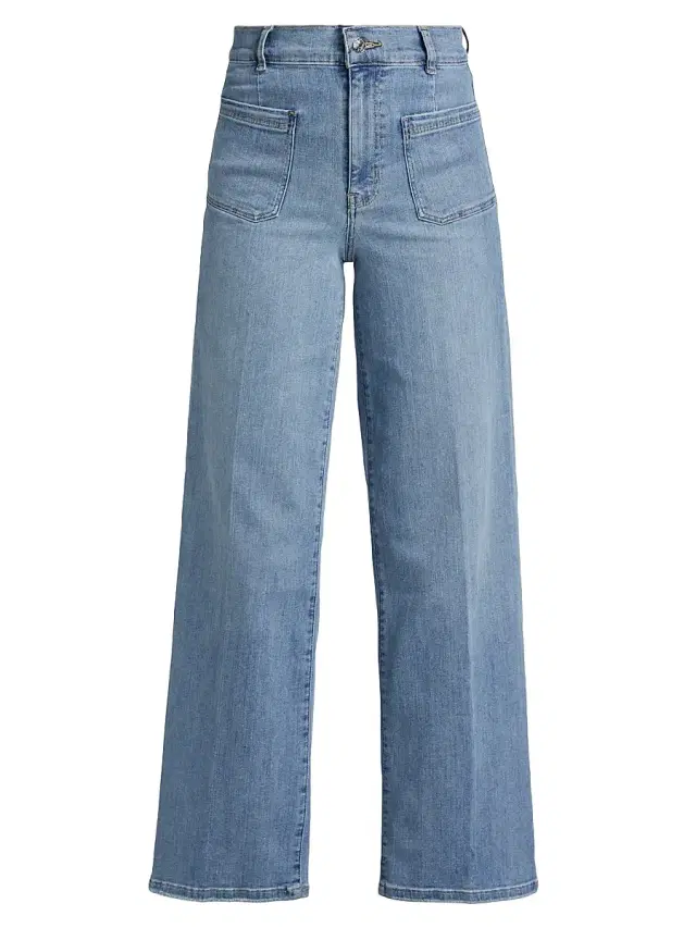 FRAME Women's Le Slim Palazzo Mid-Rise Jeans - Wilson Clean