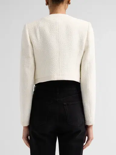 LoveShackFancy Women's Alphie Bouclé Tweed Jacket - Ivory Mist - Size 12 | Thumbnail 3