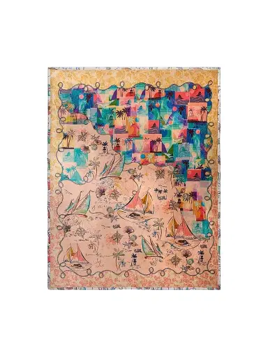 Johnny Was Marina Print Travel Blanket - Marina Scarf | Thumbnail 1 Johnny Was Marina Print Travel Blanket - Marina Scarf | Thumbnail 1
