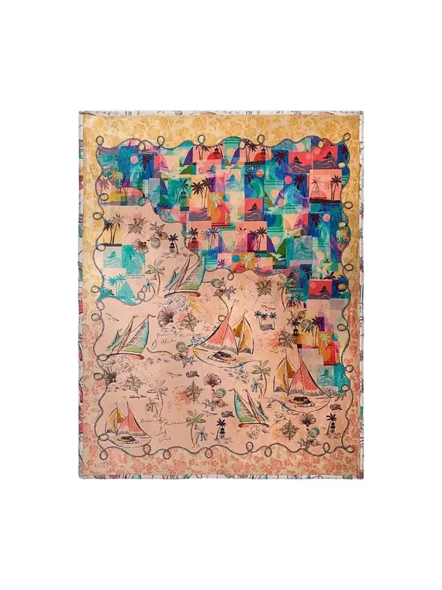 Johnny Was Marina Print Travel Blanket - Marina Scarf