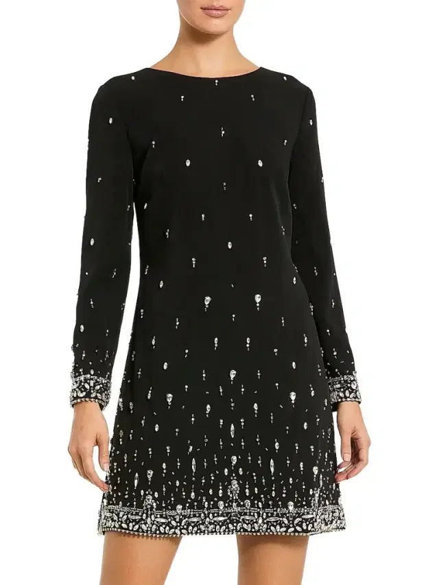 Mac Duggal Women's Embellished Crêpe Mini Dress - Black
