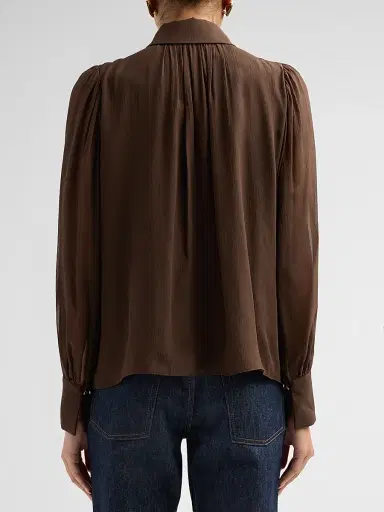 Ramy Brook Women's Claire Silk Ruffle Blouse - Heritage Brown - Size XXL | Thumbnail 3 Ramy Brook Women's Claire Silk Ruffle Blouse - Heritage Brown - Size XXL | Thumbnail 3