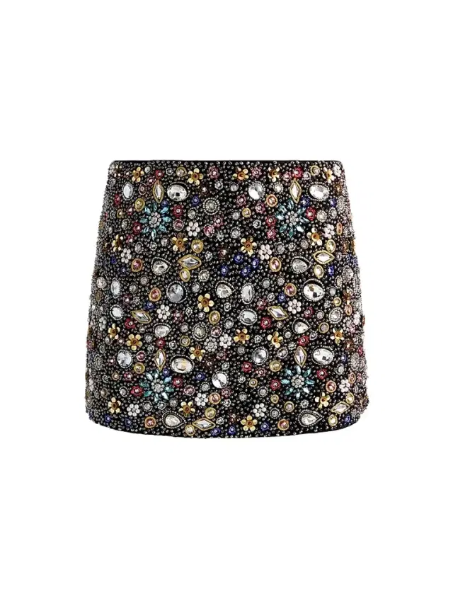 Women's Rubi Embellished Micro Mini Skirt - Black Multi
