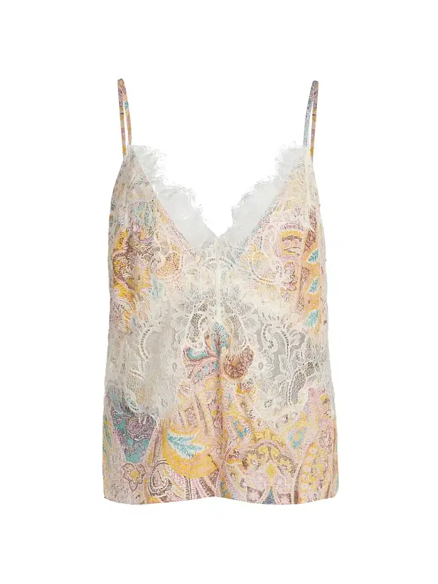 L'AGENCE Women's Kilah Lace & Paisley Camisole - Multi Western Paisley