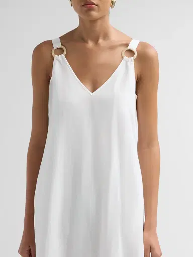 L'Agence Women's Didi O-Ring Strap Maxi Dress - White - Size XL | Thumbnail 5 L'Agence Women's Didi O-Ring Strap Maxi Dress - White - Size XL | Thumbnail 5