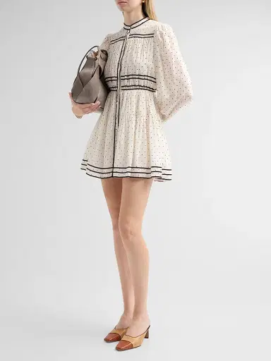 Ulla Johnson Women's Lumi Cotton Mini Dress - Blanc - Size 16 | Thumbnail 4 Ulla Johnson Women's Lumi Cotton Mini Dress - Blanc - Size 16 | Thumbnail 4
