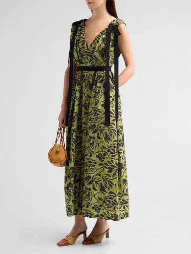Ulla Johnson Women's Karina Bow Midi Dress | Thumbnail 4 Ulla Johnson Women's Karina Bow Midi Dress | Thumbnail 4