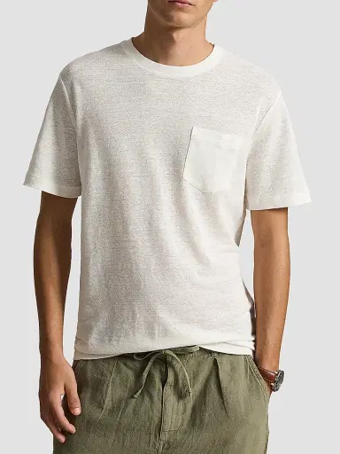 Polo Ralph Lauren Men's Standard-Fit Linen Mesh T-Shirt - Deckwash White | Thumbnail 4