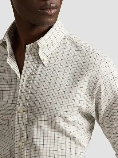 Polo Ralph Lauren Men's Tattersall Cotton Shirt - White Khaki Multi - Size XXL | Thumbnail 5 Polo Ralph Lauren Men's Tattersall Cotton Shirt - White Khaki Multi - Size XXL | Thumbnail 5