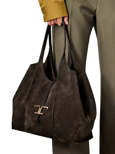 Tod's Women's Medium Suede Shopping Tote Bag | Thumbnail 2 Tod's Women's Medium Suede Shopping Tote Bag | Thumbnail 2