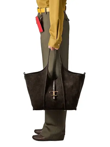 Tod's Women's Medium Suede Shopping Tote Bag | Thumbnail 3 Tod's Women's Medium Suede Shopping Tote Bag | Thumbnail 3