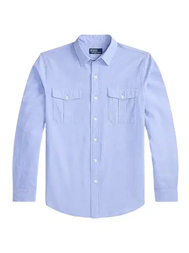 Polo Ralph Lauren Men's Classic-Fit End-on-End Workshirt - Blue White - Size XXL | Thumbnail 1