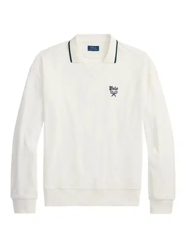 Polo Ralph Lauren Men's Terry Polo-Collar Sweatshirt - Cream Combo - Size XXL | Thumbnail 1 Polo Ralph Lauren Men's Terry Polo-Collar Sweatshirt - Cream Combo - Size XXL | Thumbnail 1