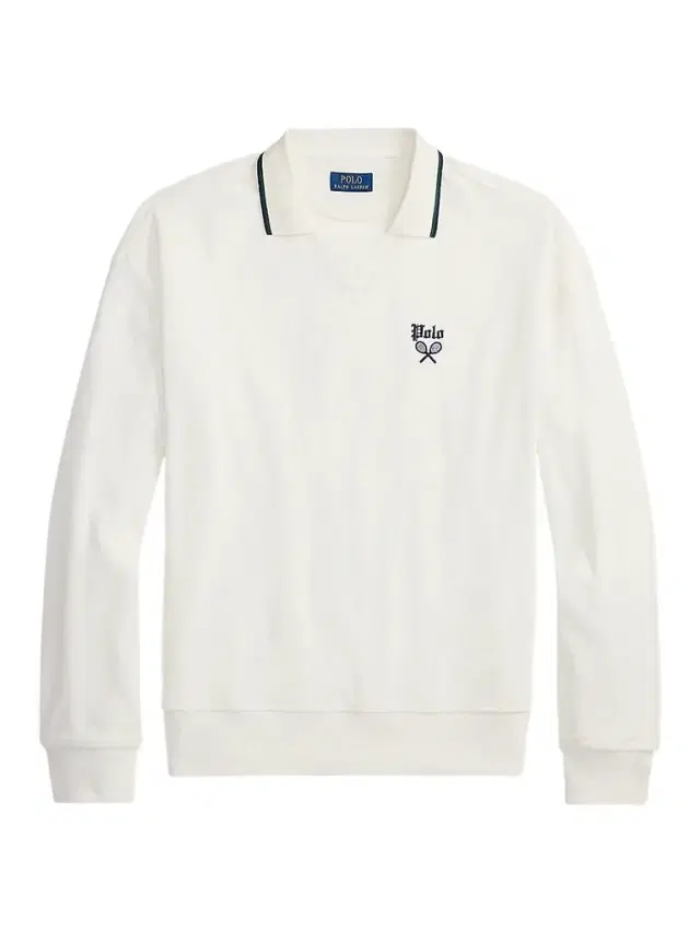Polo Ralph Lauren Men's Terry Polo-Collar Sweatshirt - Cream Combo