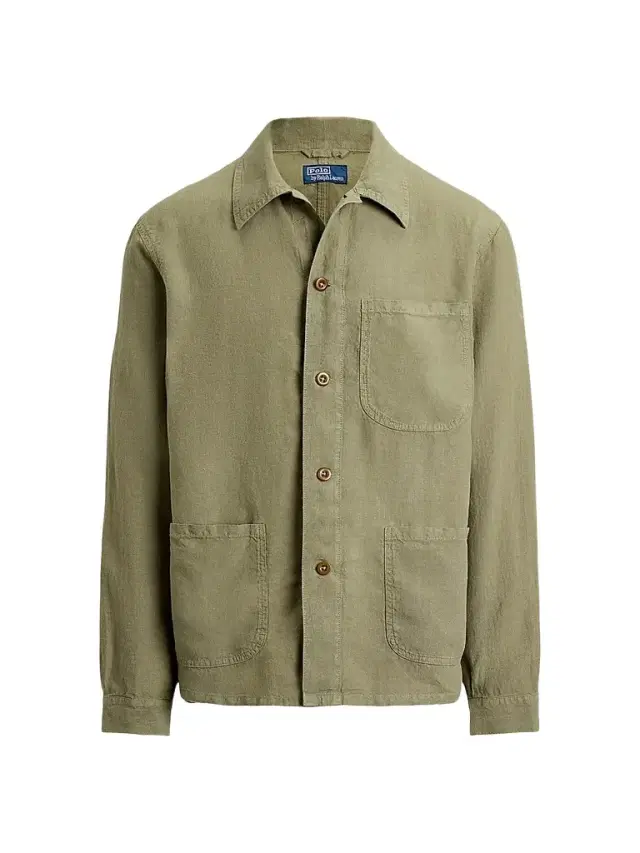Men's Linen Utility Jacket - Sage Green