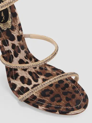 René Caovilla Women's Cleo Animalier 105MM Satin Sandals | Thumbnail 5 René Caovilla Women's Cleo Animalier 105MM Satin Sandals | Thumbnail 5