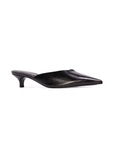 Black Suede Studio Women's Sofia 35MM Slipper Mules - Black Leather | Thumbnail 2