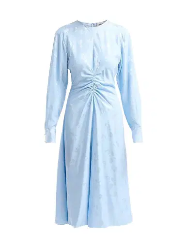 Prabal Gurung Women's Floral Cotton Ruched Midi Dress - Light Blue | Thumbnail 1
