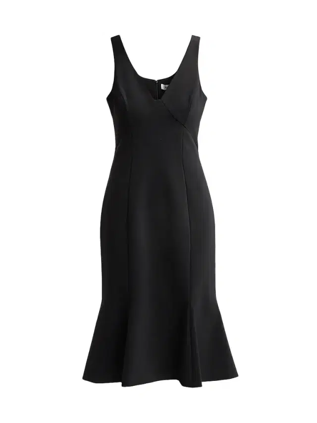 Prabal Gurung Women's V-Neck Sleeveless Flounce Midi Dress - Black