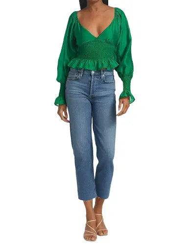 RE/DONE Women's 70s Stove Pipe High-Rise Straight Crop Jeans | Thumbnail 2 RE/DONE Women's 70s Stove Pipe High-Rise Straight Crop Jeans | Thumbnail 2