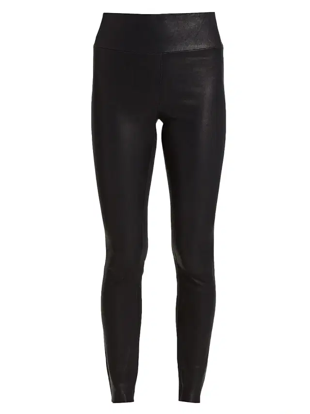 SPRWMN Women's Leather Ankle Leggings - Navy