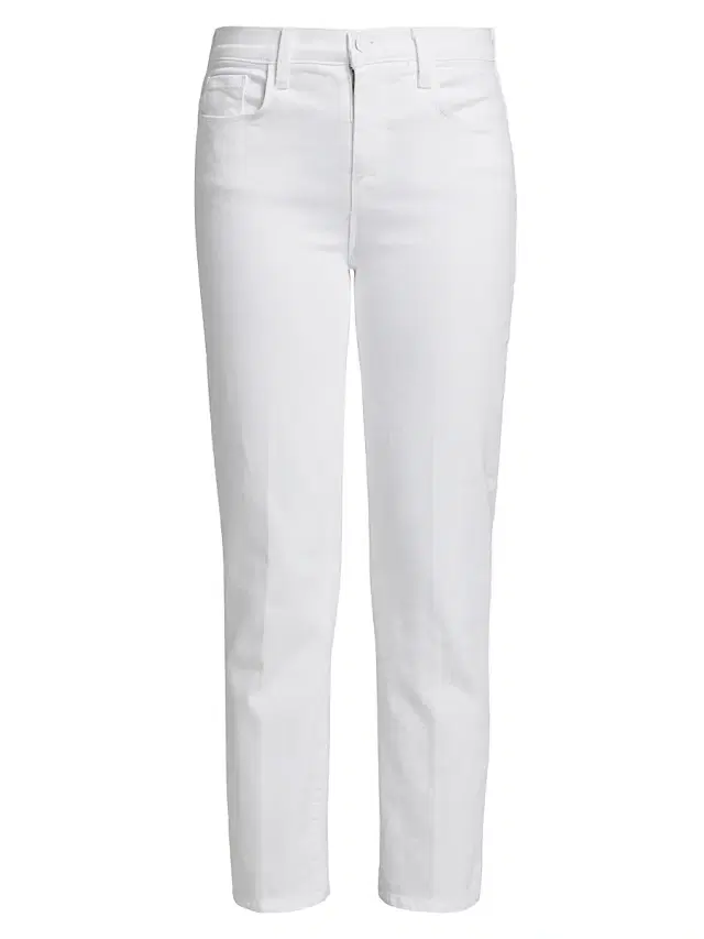 L'AGENCE Women's Alexia High-Rise Crop Cigarette Jeans - Blanc
