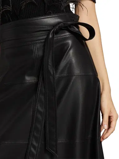 Tanya Taylor Women's Hudson Tie-Waist Midi-Skirt - Black | Thumbnail 6 Tanya Taylor Women's Hudson Tie-Waist Midi-Skirt - Black | Thumbnail 6