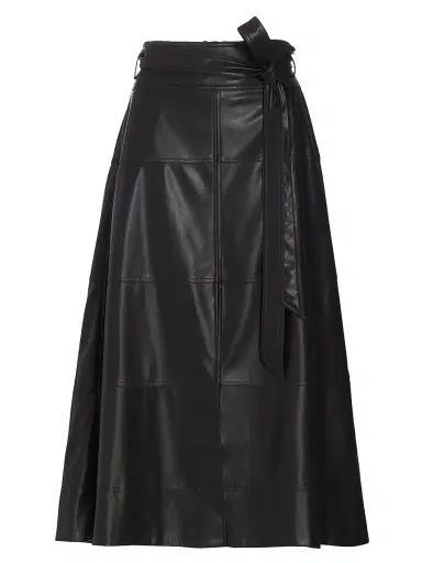 Tanya Taylor Women's Hudson Tie-Waist Midi-Skirt - Black | Thumbnail 1 Tanya Taylor Women's Hudson Tie-Waist Midi-Skirt - Black | Thumbnail 1