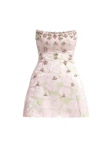 PatBo Women's Garden Jacquard Mini Dress - Pink - Size 8 | Thumbnail 1