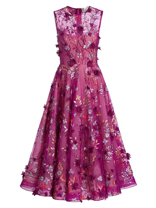 Bronx and Banco Women's Saba Floral-Embroidered Maxi Dress - Burgundy
