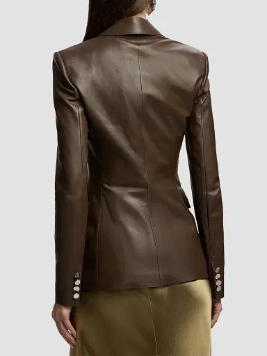 Ralph Lauren Collection Women's Parker Leather Blazer | Thumbnail 3 Ralph Lauren Collection Women's Parker Leather Blazer | Thumbnail 3