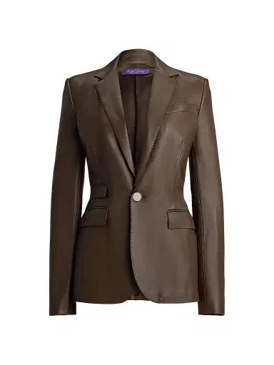 Ralph Lauren Collection Women's Parker Leather Blazer | Thumbnail 1 Ralph Lauren Collection Women's Parker Leather Blazer | Thumbnail 1