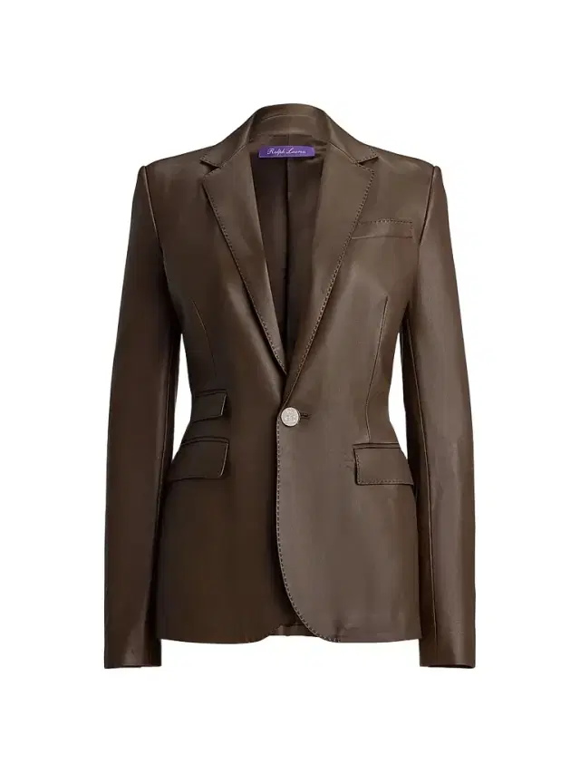 Ralph Lauren Collection Women's Parker Leather Blazer - Sycamore