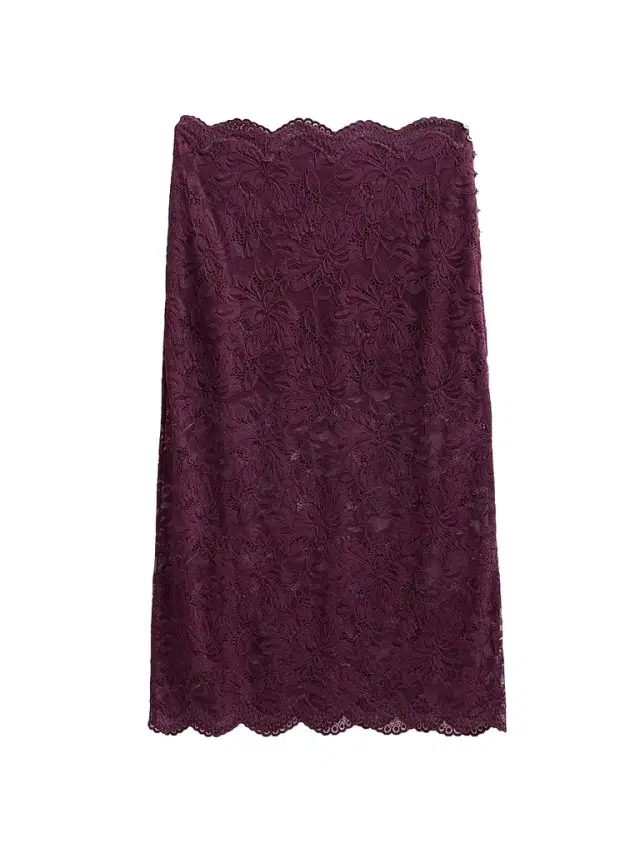 Rabanne Women's Scalloped Lace Midi Skirt - Magenta Purple