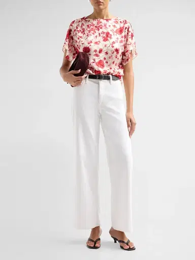 Isabel Marant Women's Hervane Floral Blouse - Ecru Pink - Size 10 | Thumbnail 2