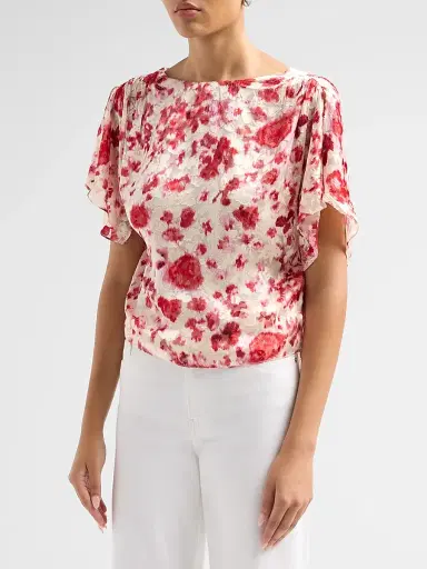 Isabel Marant Women's Hervane Floral Blouse - Ecru Pink - Size 10 | Thumbnail 4