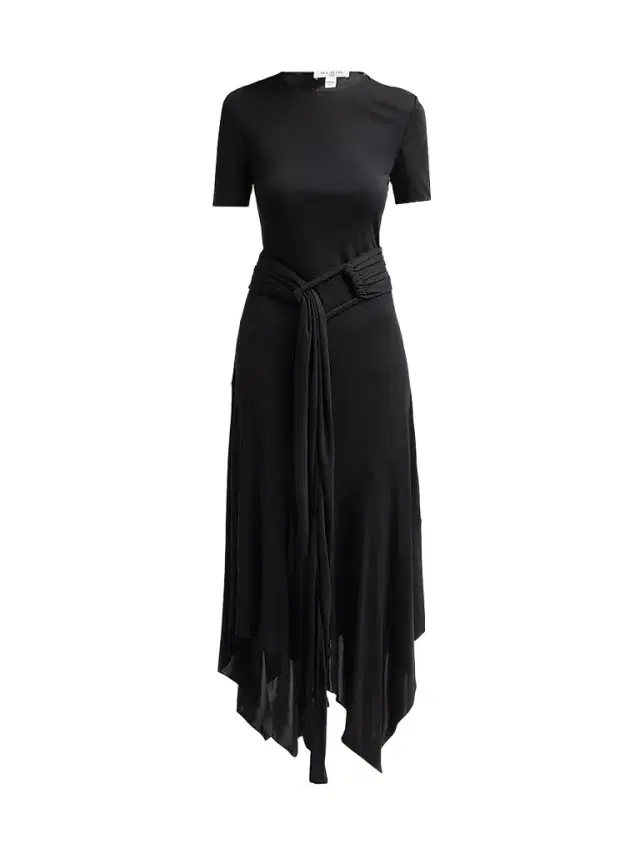 ALAIA Women's Fluid Jersey Belted Maxi Dress - Noir Alaia