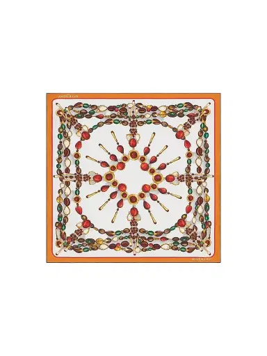 Givenchy Women's Small Square in Silk with Sculpted Gem Print | Thumbnail 1 Givenchy Women's Small Square in Silk with Sculpted Gem Print | Thumbnail 1