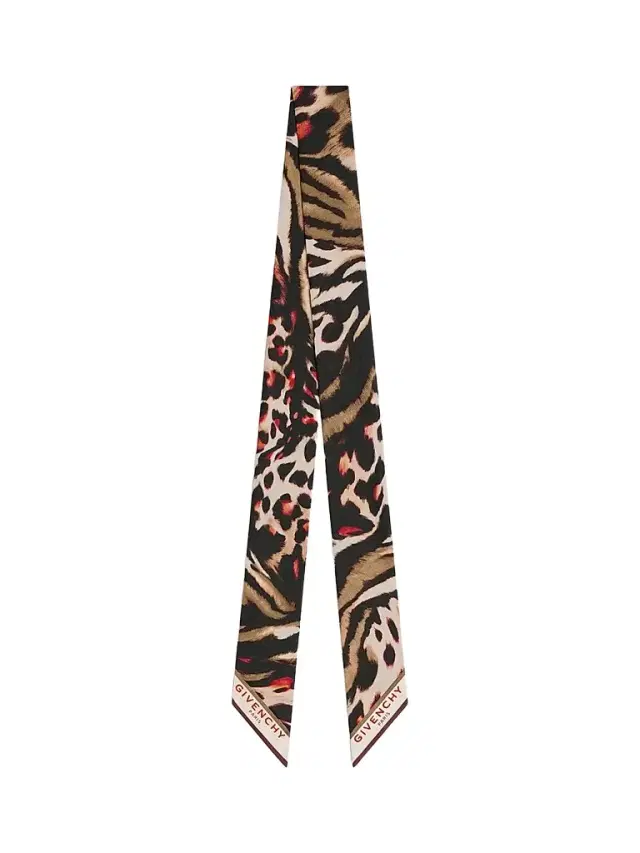 Givenchy Women's Bandeau in Silk with Abstract Animal Print - Brown