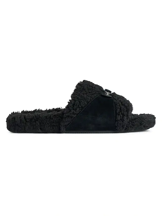 Balenciaga Women's Furry Slide Sandals - Black