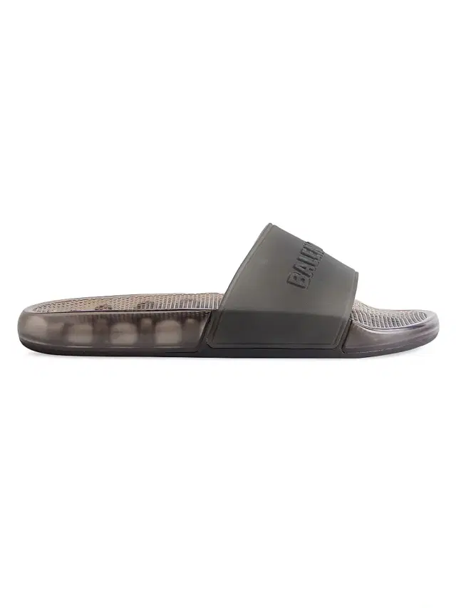 Balenciaga Men's Pool Transparent Slide Sandals - Black